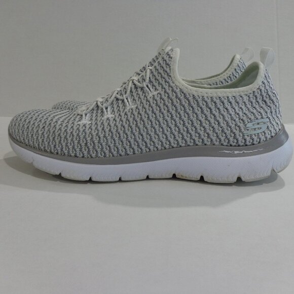 Skechers Women's Memory‎ Foam Gray/White Mesh Athletic Shoes Size 9 M - Picture 1 of 9